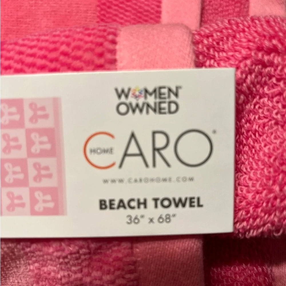 Pink Bow Beach Towel